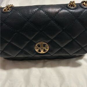 Tory Burch Quilted Black Leather Shoulder Bag